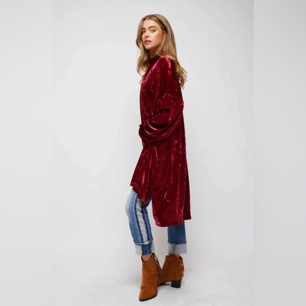 💫 Crushed Velvet Shirt Dress - Picture 6 of 11